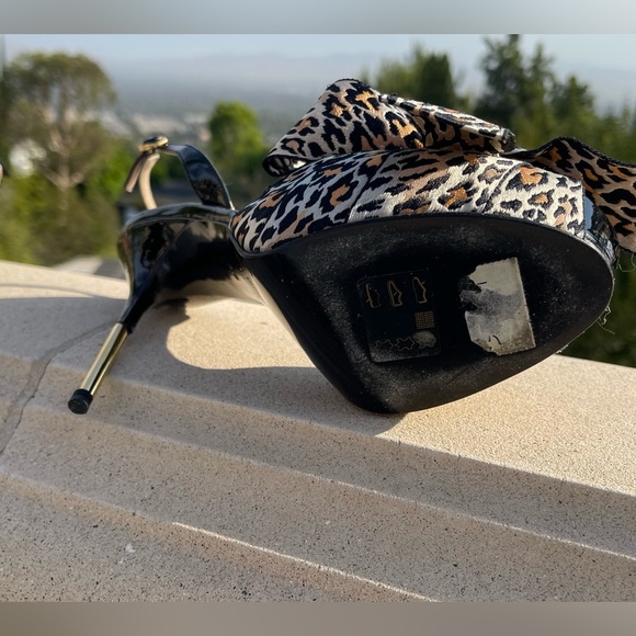 Brunofrizoni vintage animal print platforms with a silk bow size 6B - Picture 5 of 8